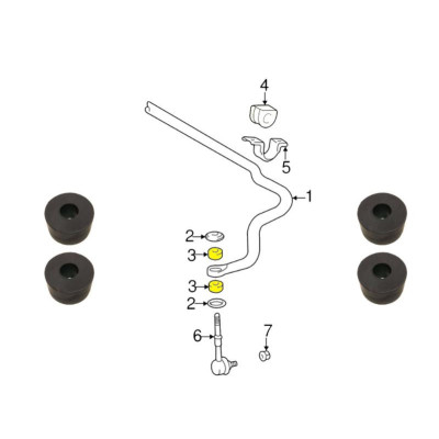 Gommini barra stabilizzatrice - Toyota Hilux / 4 Runner